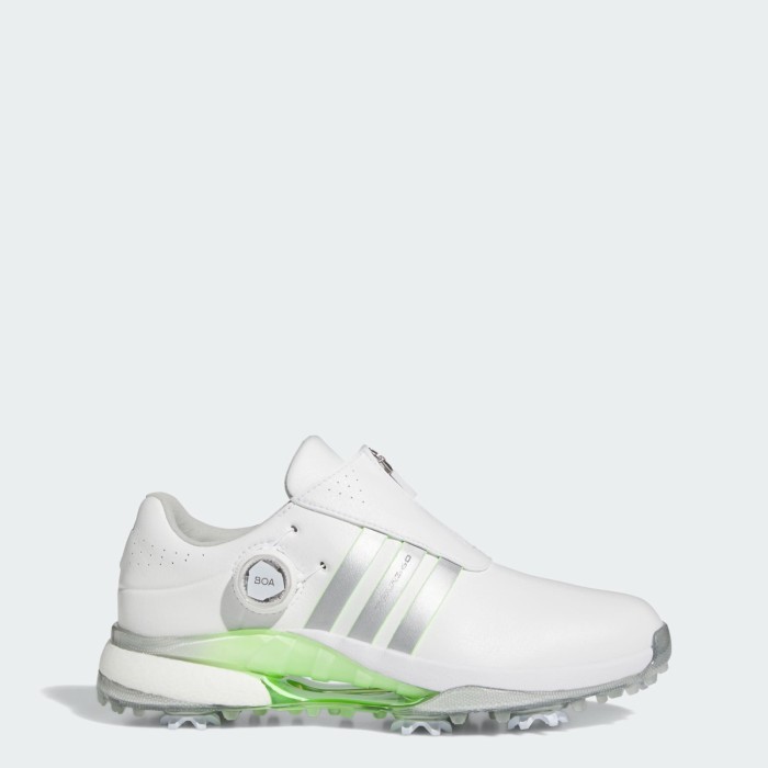 Sepatu golf adidas ladies Tour360 24 BOA Boost Golf Shoes White Silver green