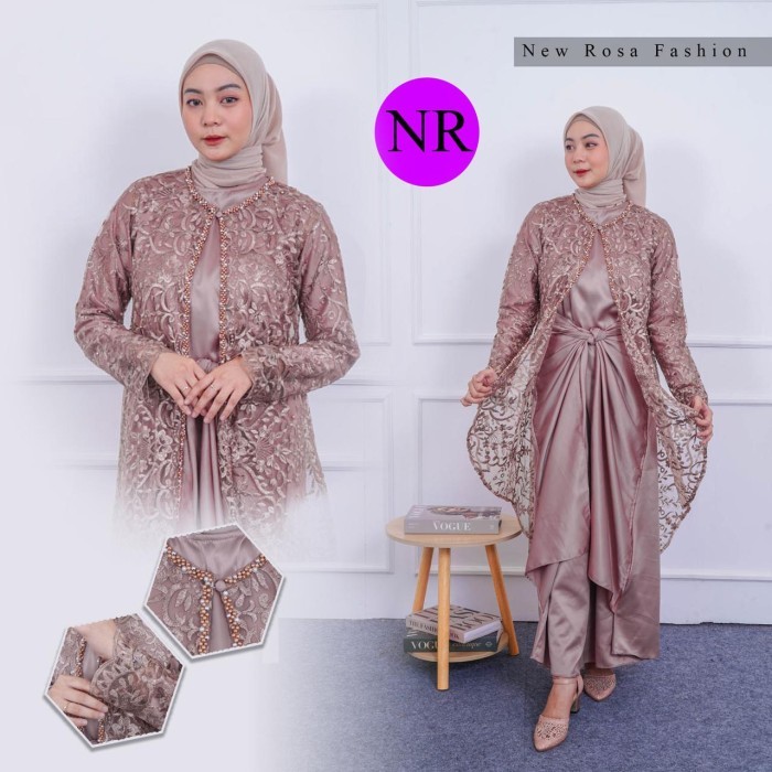 Murah [FREE HIJAB] Yuki OneSet - Gamis Satu Setel Tunik dan Gamis Polos Bahan Satin - Gamis Wisuda -