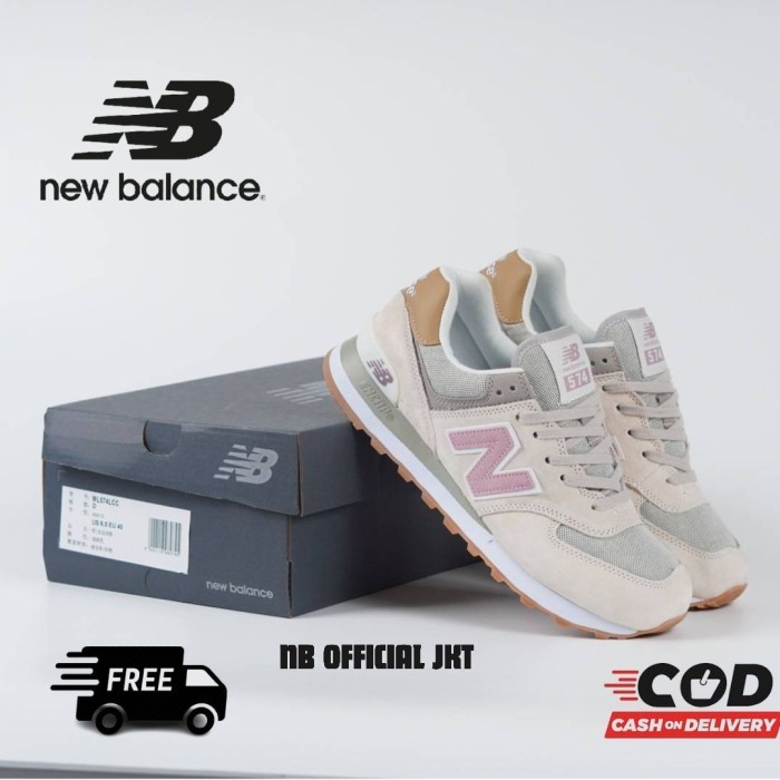 SEPATU NEW BALANCE 574 BEIGE PINK WOMEN 100% BNIB
