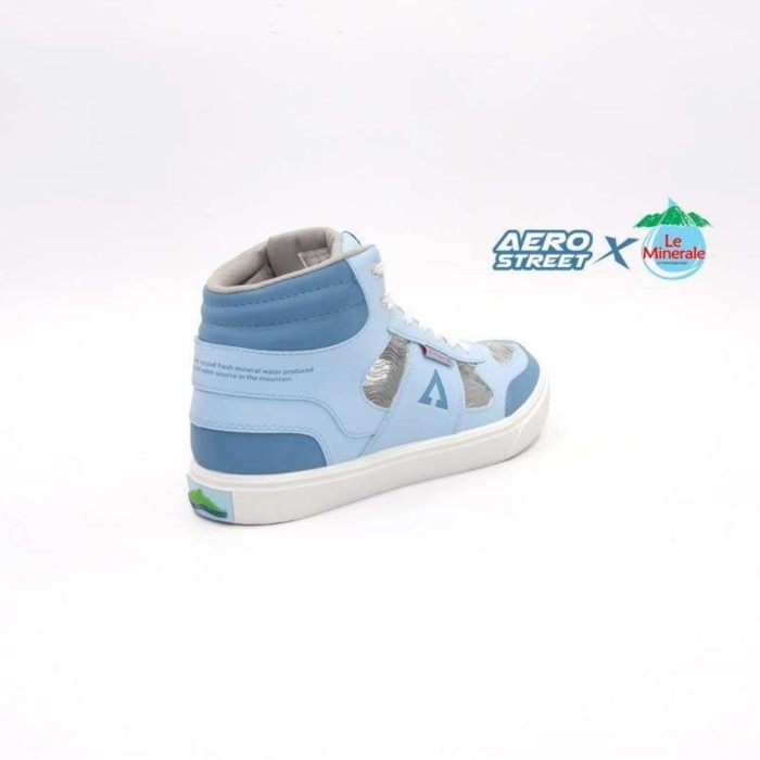 Aerostreet x Le Minerale Putih Biru - Sepatu Sneakers Aero LeMinerale