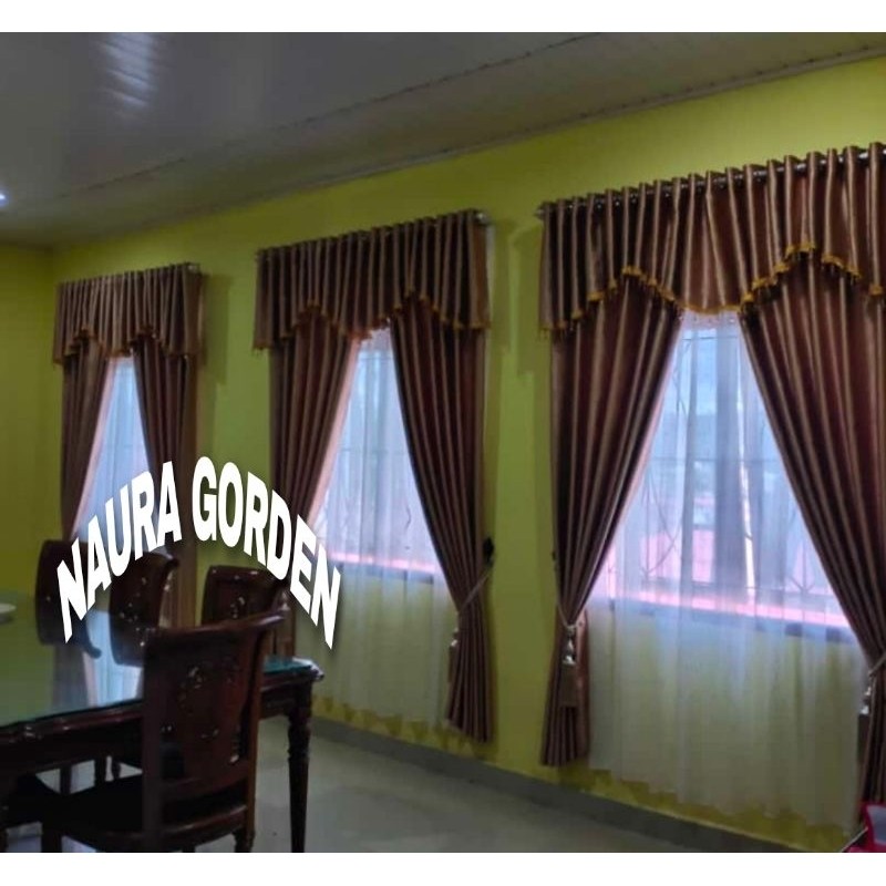 Harga Terbaru Gorden Poni Atas Pintu Tirai Jendela Pendek Topi Gorden Mewah Kekinian Elegan Lebar 2