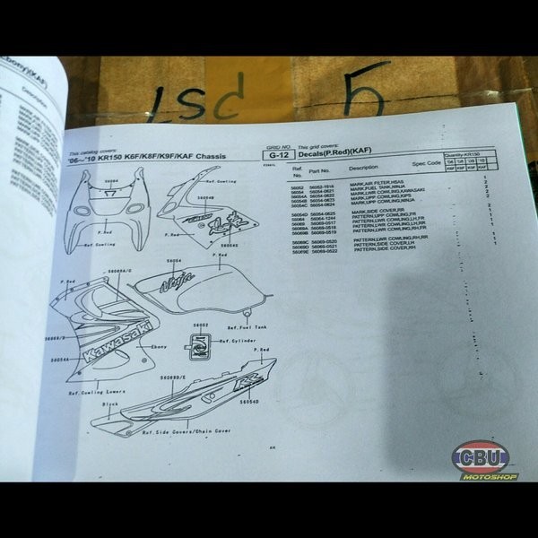 Copy Buku  Part Katalog Ninja 150 Rr Old Se 2009 2011 Termurah Langka