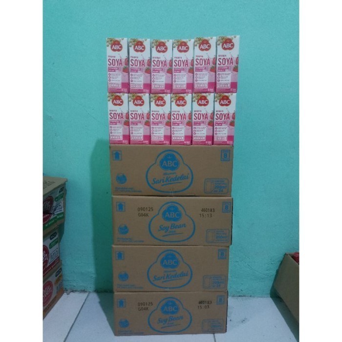 

TERLARIS TERLARIS TERLARIS 1 KARTON ABC SUSU SOYA STROWBERY ISI 24 PCS UKURAN 200ML MURAH!!! MURAH