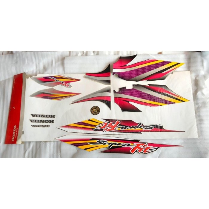 Striping Sticker List Body Set Honda Supra Fit Hitam Silver 2004 Ori Barang Langka