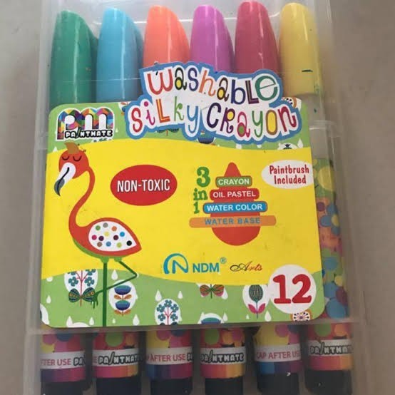 

SET 12 PAINTMATE WASHABLE REFILABLE SILKY CRAYON KRAYON BISA CUCI