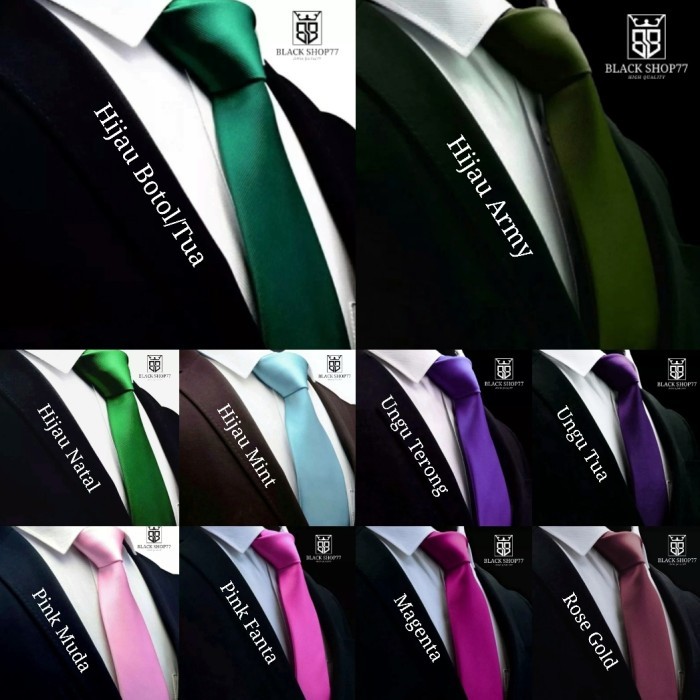 Dasi Tipe Polyester Necktie Men Women Dasi Pria Motif Salur Gold Muda