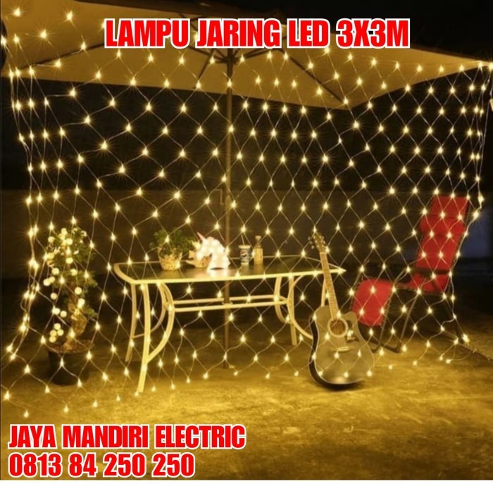 Lampu Natal Jala Led / Lampu Hias Jaring Led Putih Kuning Lampu Dekor