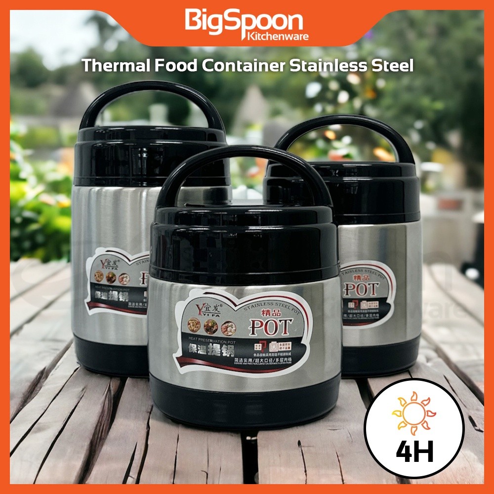 BIGSPOON Termos Wadah Makanan Stainless Steel Insulated Lunch Box Flask Bekas Makanan Thermos Stainl