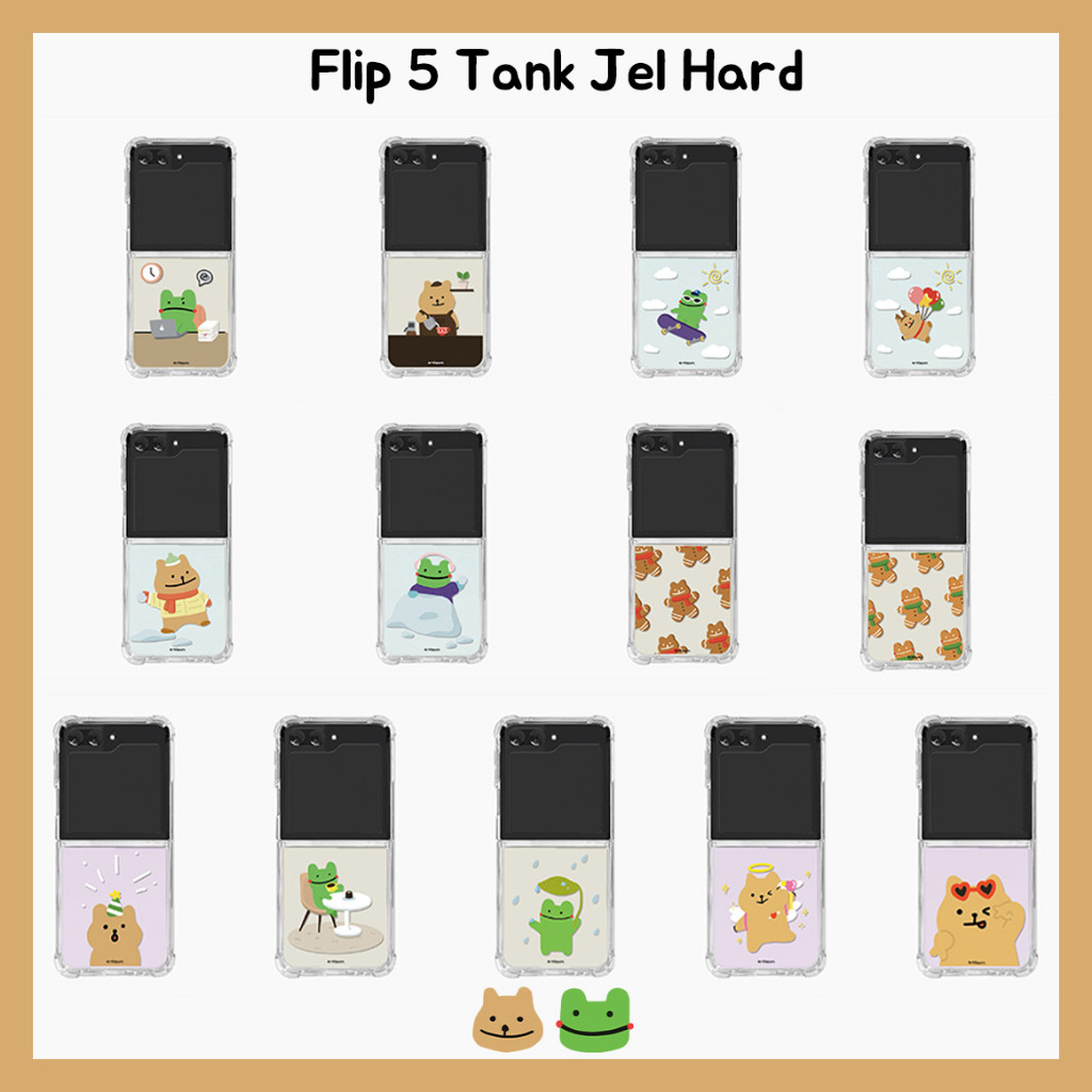 Korea Selatan 【ArtiSquare Z Flip 5 Casing Ponsel Keras Jelly Tangki Bening 】 Pelindung Bumper Korea 