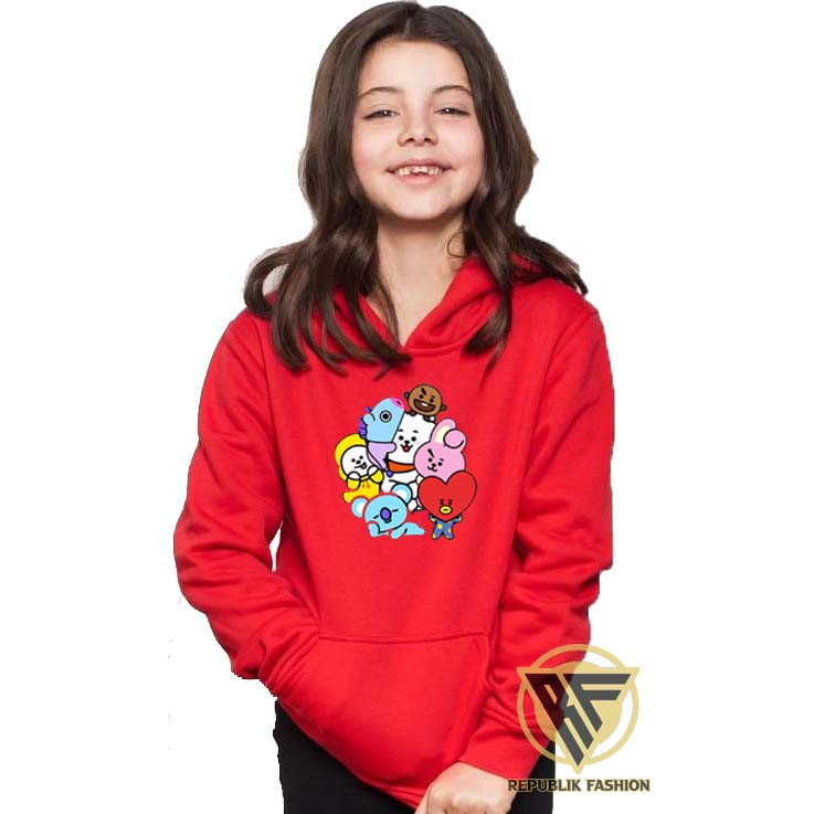 Jaket Hoodie anak BT21 BTS jaket Anak BT21 Sweater anak BT21 Jaket Anak BTS Sweater BTs