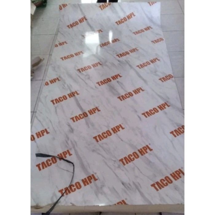 Hpl Taco Lapisan Meja Lemari Th887Jg White Marble Putih Marmer