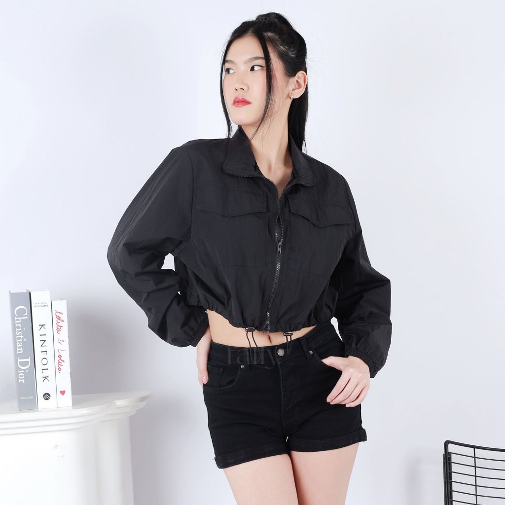 I87 FALLY - FIONA CROP JACKET / JAKET PARASUT WANITA / JAKET PARASUT PREMIUM / JAKET CROP WANITA /