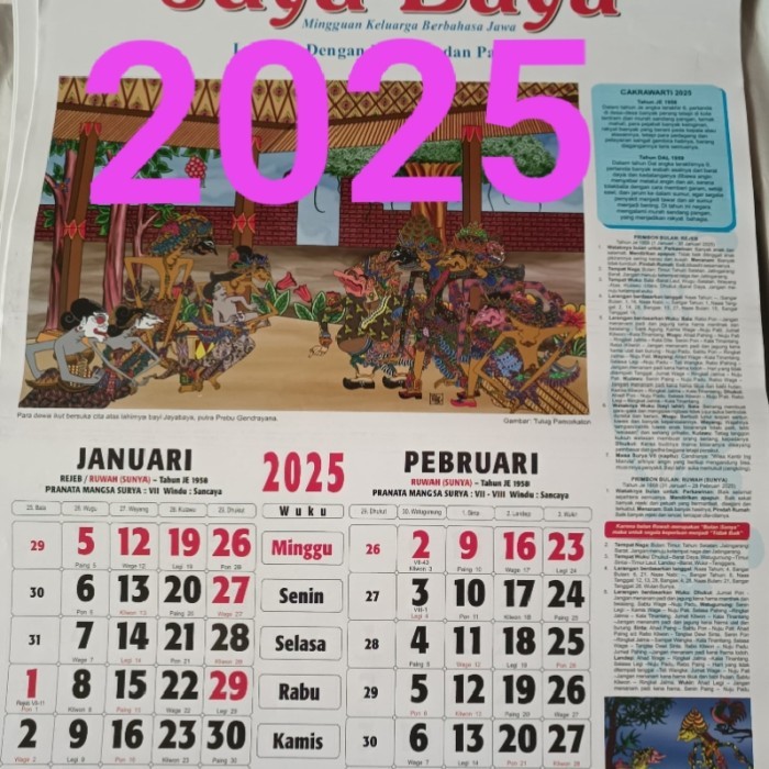 

Sale Kalender Jaya Baya 2025 Kalender Jayabaya 2025 Kalender Primbon Jawa, Lengkap Dengan Primbon