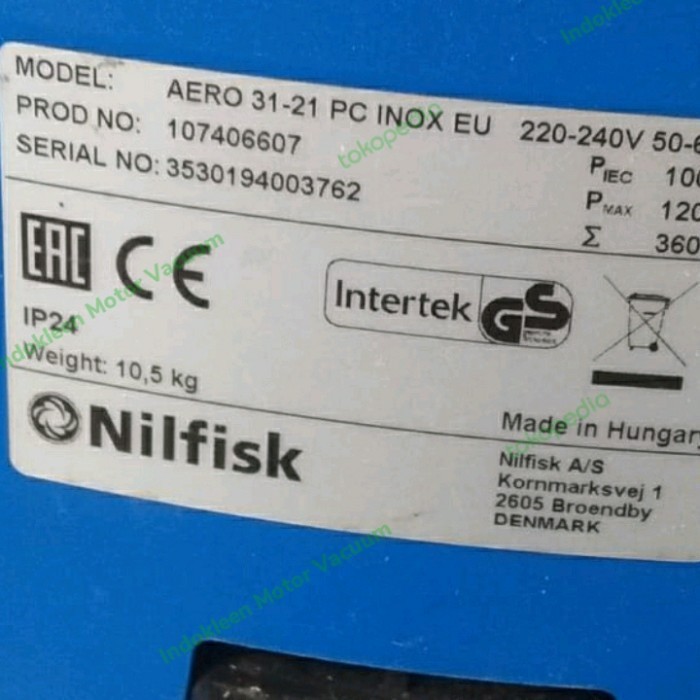 BARANG TERLARIS MOTOR VACUUM NILFISK AERO 31-21 PC INOX PACKING AMAN