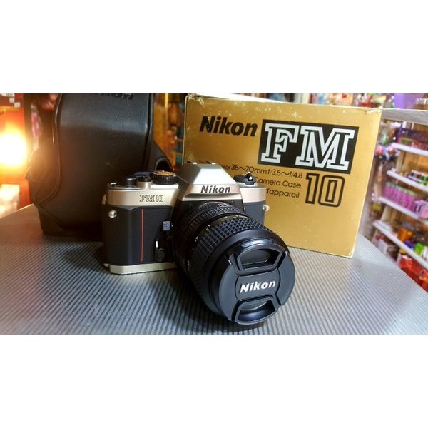 Nikon Fm10 Bnib Baru Komplit Dus Sarung Original Kamera Analog Camera Film 35Mm Hitam Made In Japan 