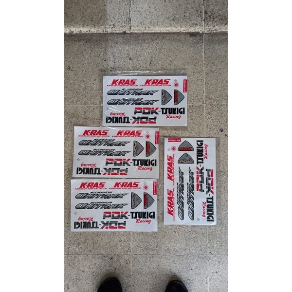 Original Impor Thailand Tsukigi Alumunium Unitrak K-Ras Pdk Tsukigi Racing Nos Striping Stiker Set L