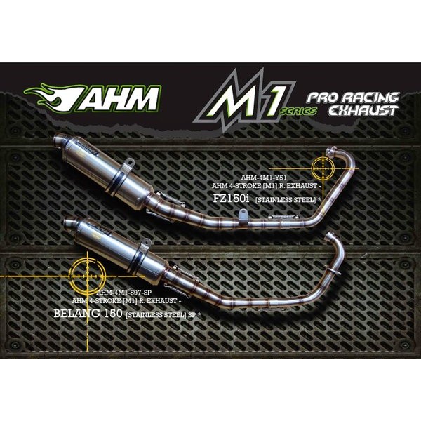 Knalpot Ahm M1 Oval Vixion Old Stainless Steel Stenlis Original Malaysia Orisinil Kenalpot Snalpot A