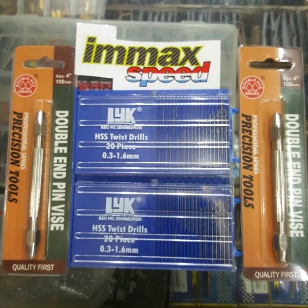 Pegangan Stainless Stenlis Holder Double End Pin Vise Rojokan Spuyer Mainjet Pilotjet Microbox Lyk M