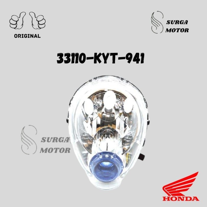 Lampu Depan Headlamp Headlight Old Scoopy Ori Honda Ahm 33110-Kyt-941 Barang Langka