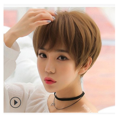 TERBARU Wig Rambut Palsu Wanita Warna Coklat Gelap ef