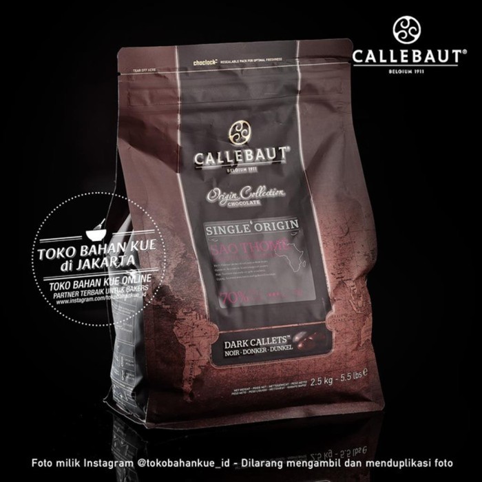 

Callebaut Couverture Chocolate Sao Thome 70% 100Gr Single Origin Cacao Best Quality