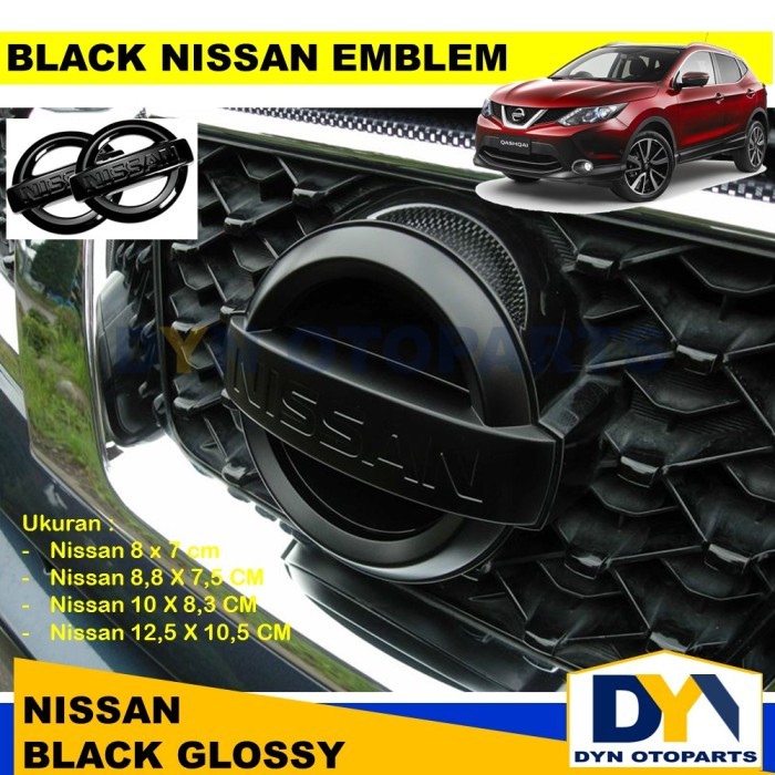 DYN250- Logo Emblem Lambang Nissan Black Glossy Logo nissan Hitam Glossy model ORI