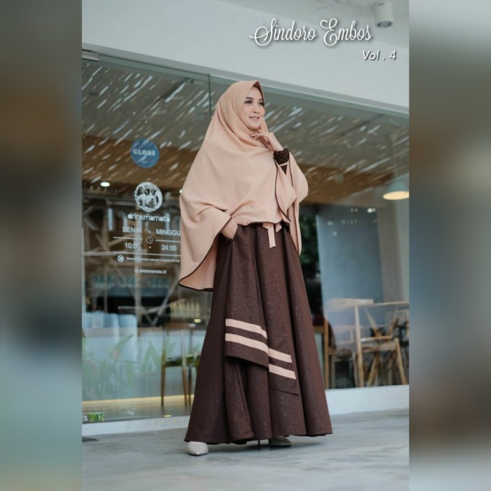 Gamis Syari Set Khimar Sindoro Embos Ori Rosehana Hijab {TerlarisBest Seller}