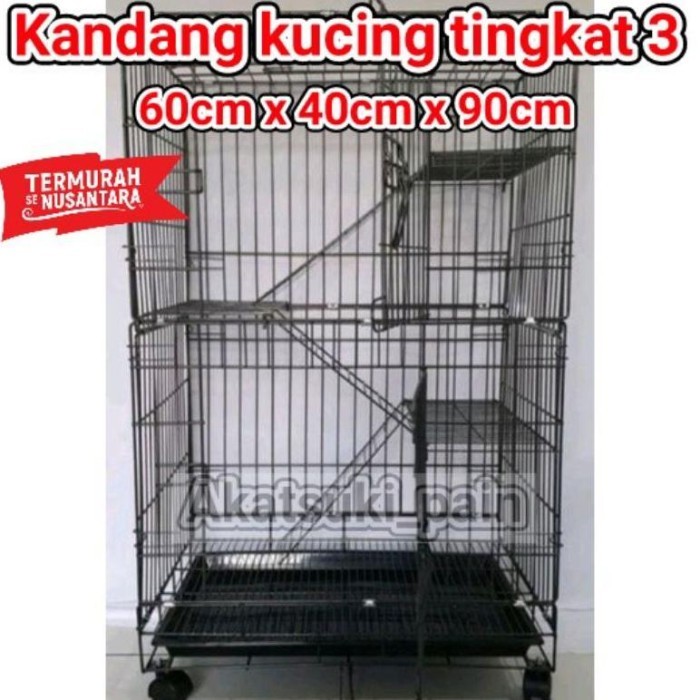 TERLARIS KANDANG KUCING TINGKAT 3 / KANDANG MUSANG / KANDANG KELINCI / KANDANG