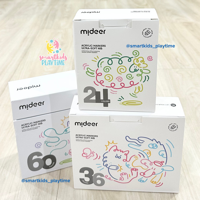 

Mideer Acrylic Markers Ultra-Soft Nib Set Kesenian Anak