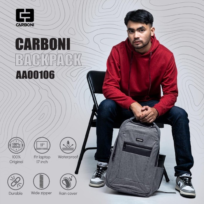 

TERLARIS TAS RANSEL CARBONI BACKPACK PRIA SEKOLAH KERJA CASUAL LAPTOP 14 INCH SERI AA00106 MURAH!!!