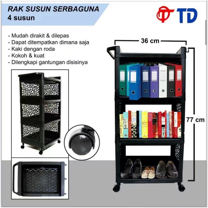 RAK SUSUN TINGKAT PLASTIK SERBAGUNA 4 SUSUN/TINGKAT 5 SUSUN/TINGKAT