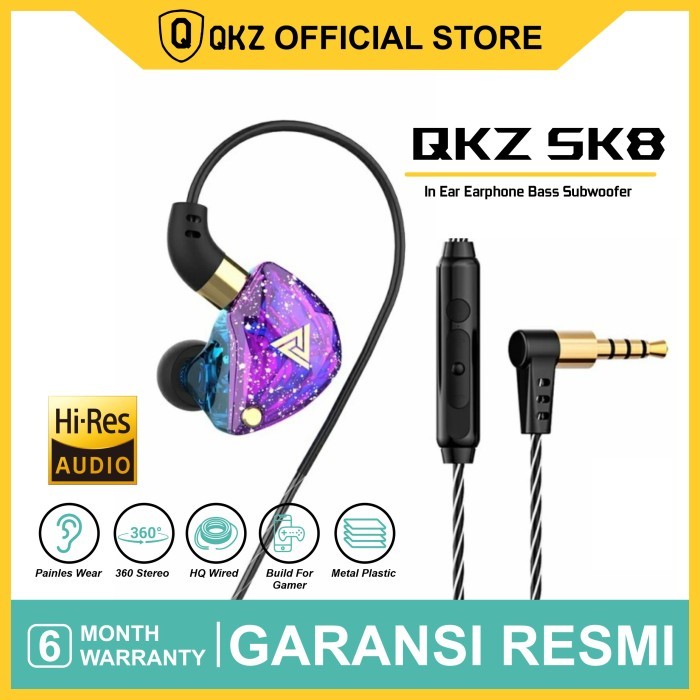 Qkz Sk8 With Mic In Ear Earphone Bass Subwoofer Music Headset