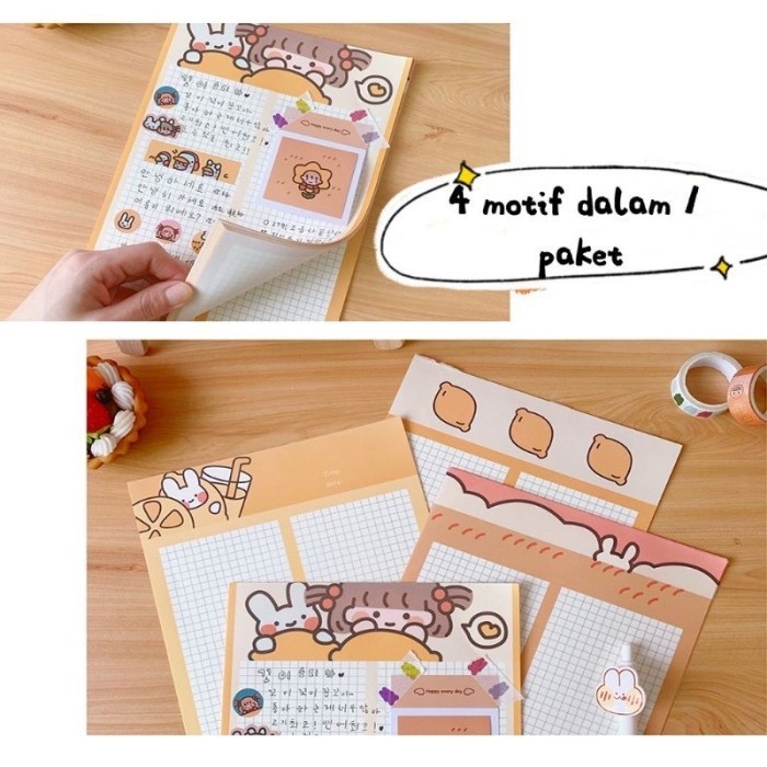 Memopad Notepad Girl Little Kertas Catatan Korean Style Cute Notebook