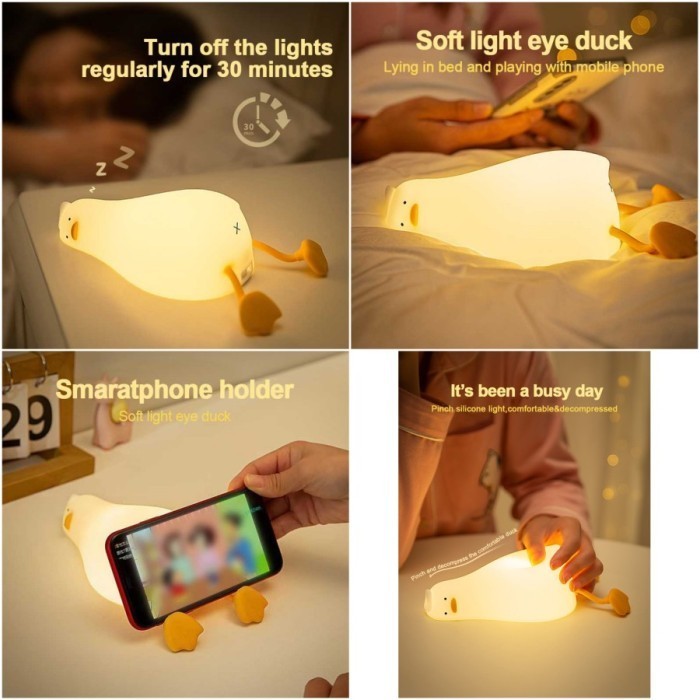 PROMO Lampu Tidur anak Lucu holder hp Bebek Lie In Peace Duck Sleep Lamp