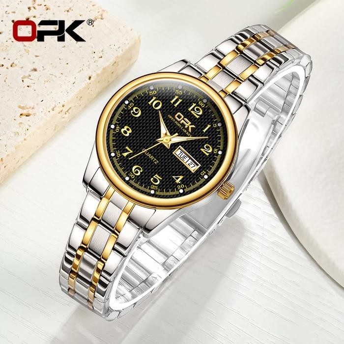 Opk Jam Tangan Wanita Original Anti Tahan Air Luminous Stainless Steel Women Watch Luxury Fashion