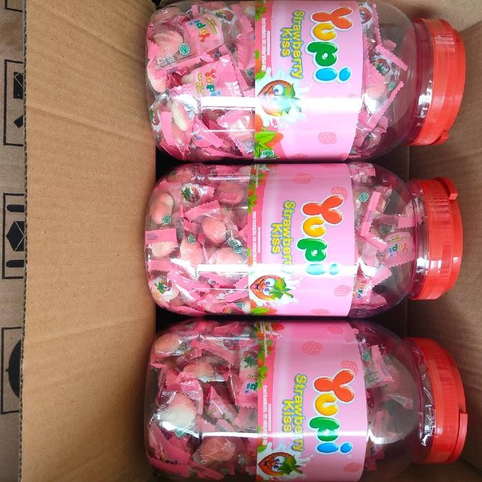 

terbaru !!! 1 dus permen yupi isi 6 toples 6x300 gram candy ready