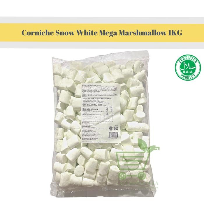 

terbaru !!! corniche snow white mega marshmallow 1kg ready
