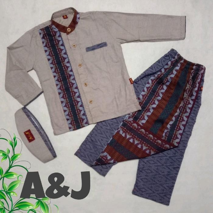 SARKOCI A&J LENGAN PANJANG KATUN BAJU KOKO MUSLIM ANAK