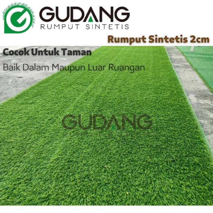 Rumput sintetis 2CM rumput palsu, 1ROLL 2 Meter X 25 Meter