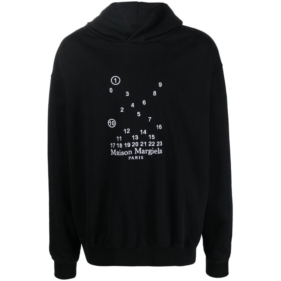 Maison Margiela logo-embroidered cotton hoodie