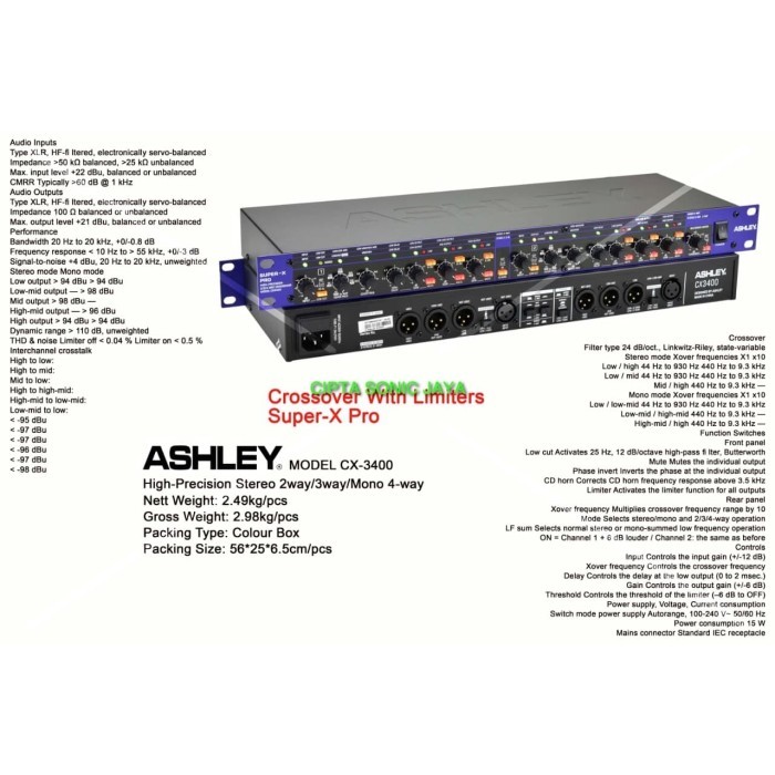 Crossover Ashley Plus Limiter Ashley CX3400 Super-X Pro Original