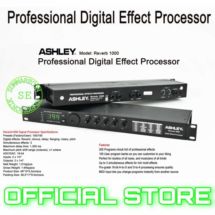 Effect vokal ashley reverb 1000 original