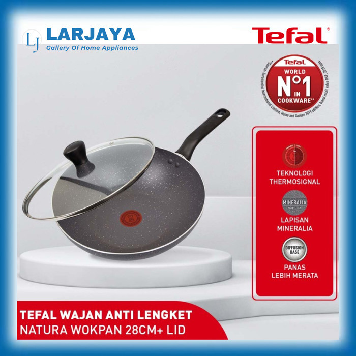 Wok Pan Natura 28Cm + Lid Tefal (Induction Heating)