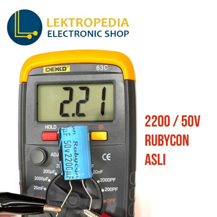 Produk Terbaik] Elco 2200uf 50v RUBYCON Asli Kualitas Bagus Kapasitor 2200uf mikro 50 v volt 50volt