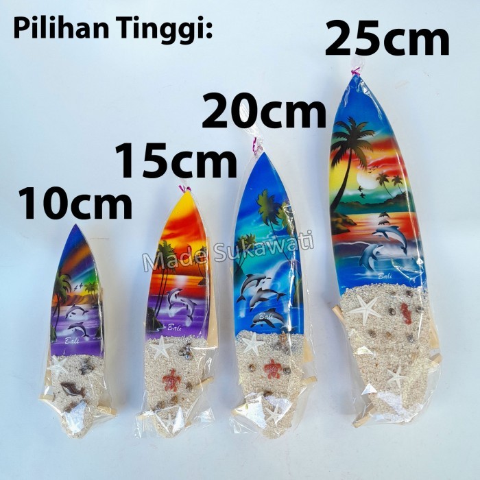 ~~~] Hiasan meja pajangan miniatur papan surfing bali 40cm warna hitam ukir