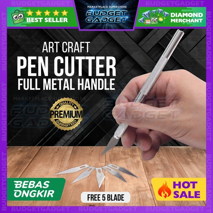 

Pisau Hobby Craft Knife Cutting 4 Pcs Blade Set Gunpla