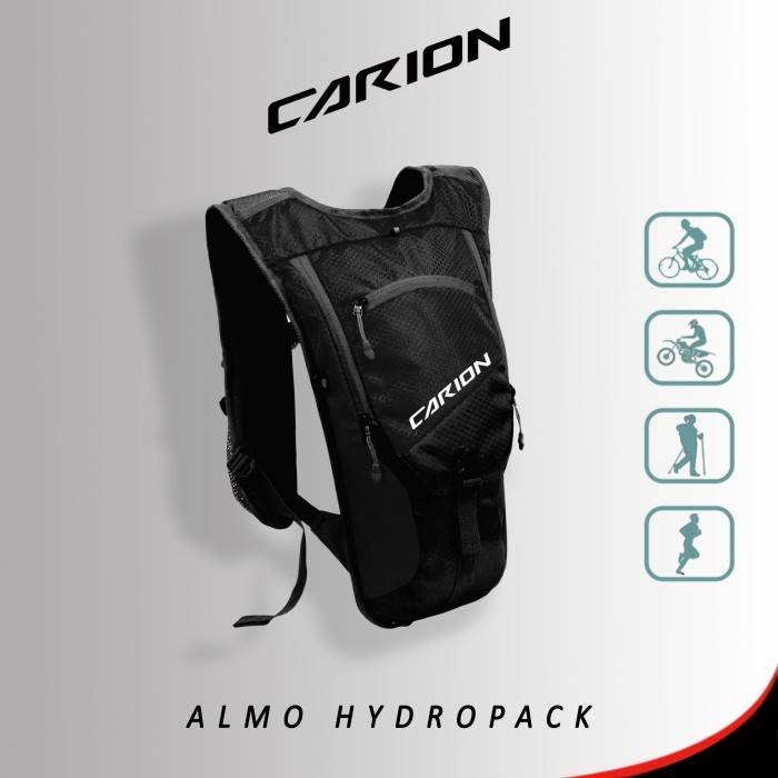 HOT SALE Tas Ransel Hydropack Sepeda Running Trail Carion Almo Black