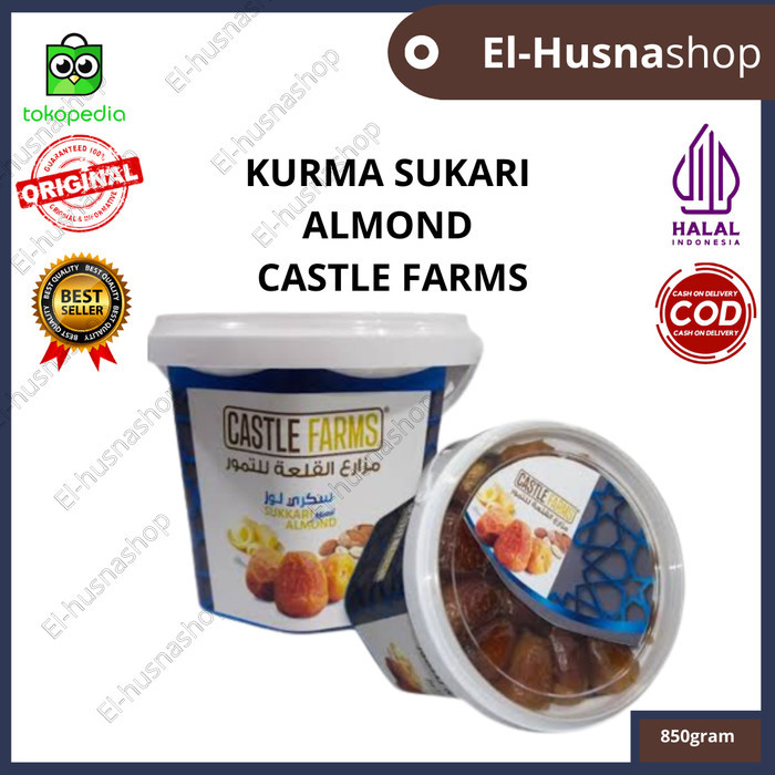 

Kurma Sukari Almond Castle Farms 850gr Sukkari Mixed Almond Original