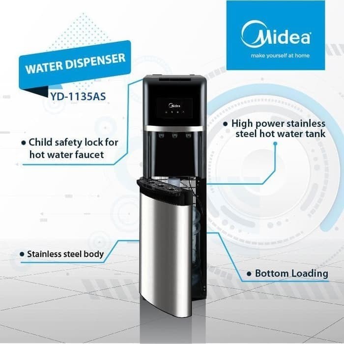 

Midea Yd1135As Dispenser Air Galon Bawah Low Watt- Hot - Normal - Cold Original Dan Terpercaya