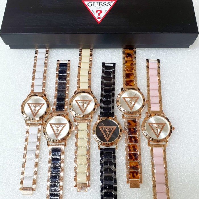 jam tangan wanita guess rantai rose gold jam spesial fashion